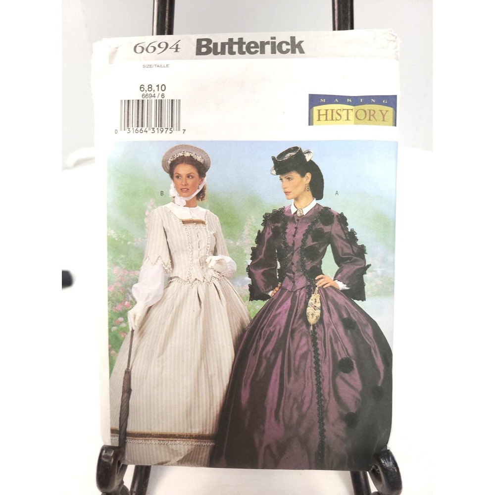 Butterick 6694 Misses Civil War History Top & Skirt Costume Sewing Pattern 6-10